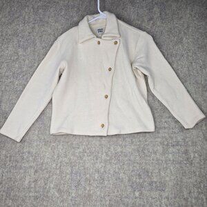 Emporio Armani Junior Girls Wool Blend Jacket Ivory 8 Vintage Single-Breasted Pr